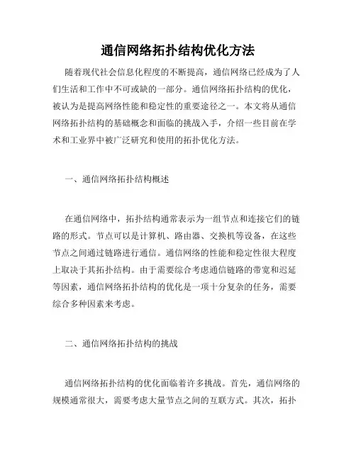 通信网络拓扑结构优化方法