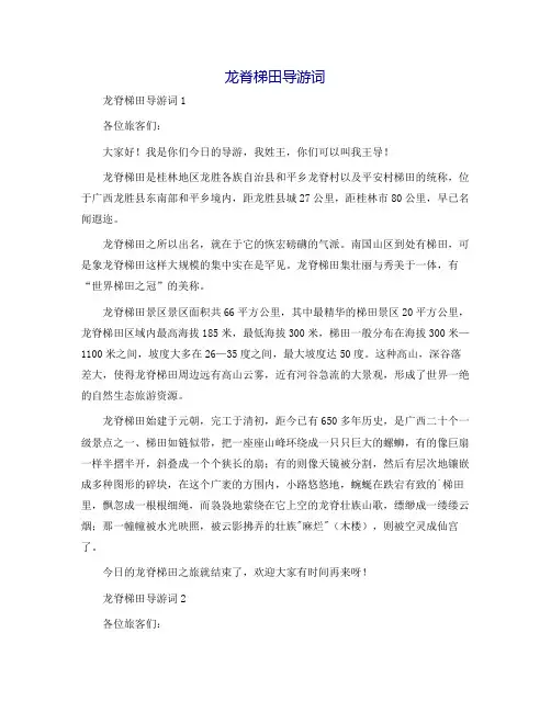 龙脊梯田导游词