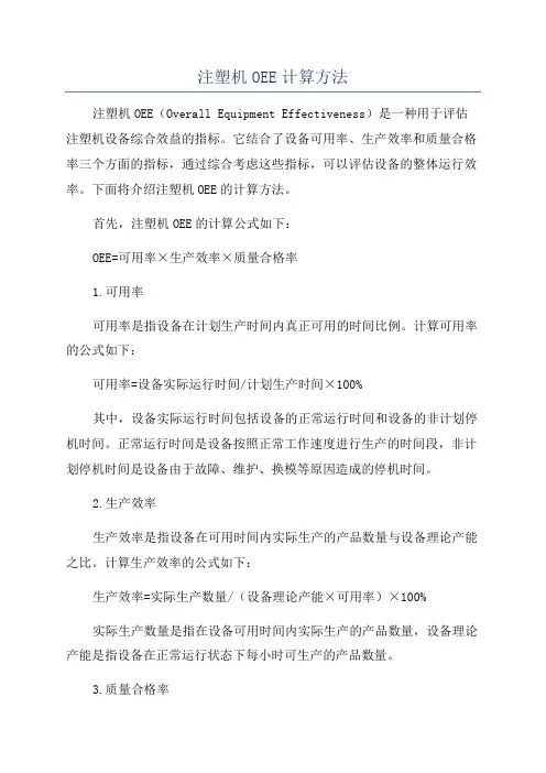 注塑机OEE计算方法