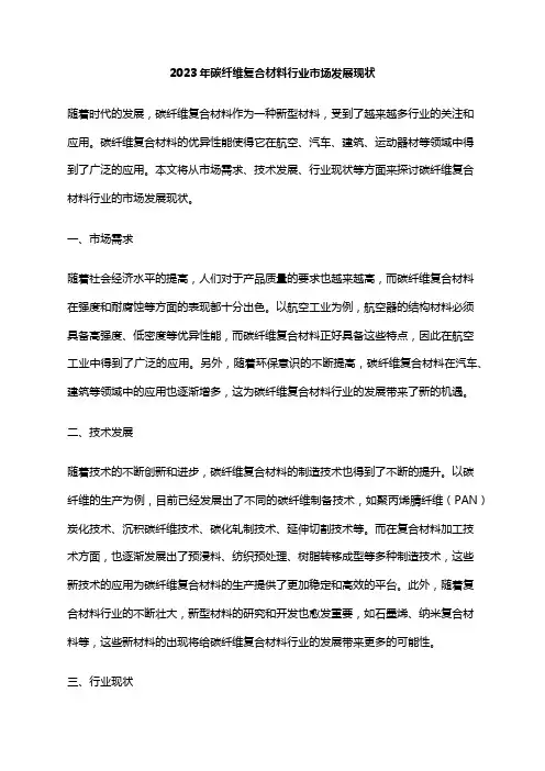 2023年碳纤维复合材料行业市场发展现状