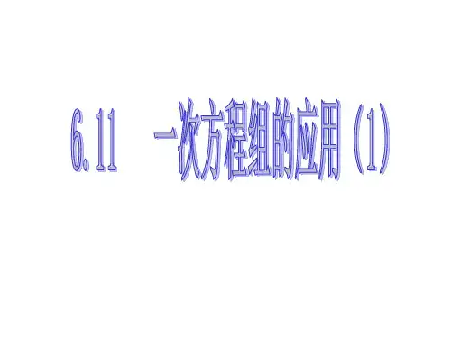 6.11一次方程组的应用