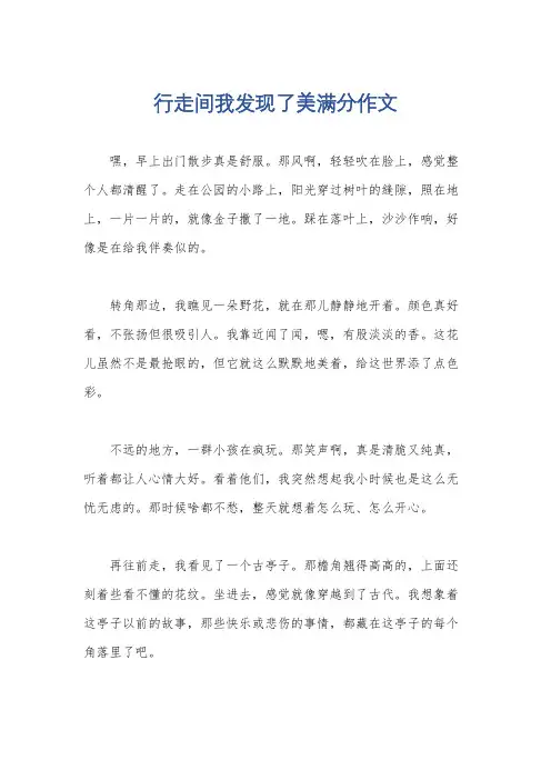 行走间我发现了美满分作文