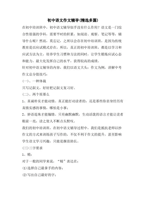 初中语文作文辅导(精选多篇)