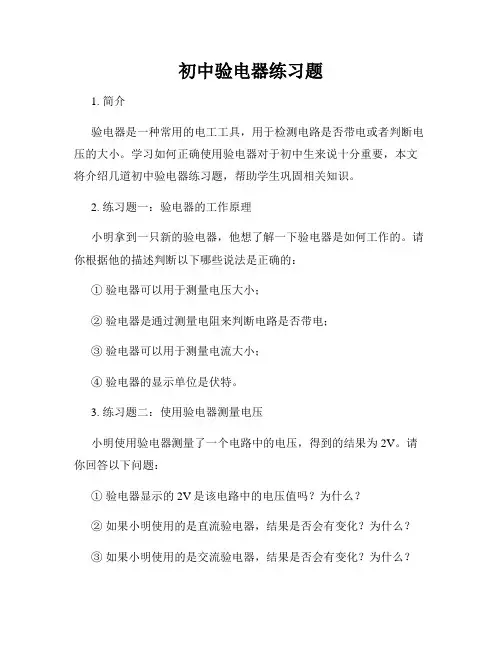 初中验电器练习题
