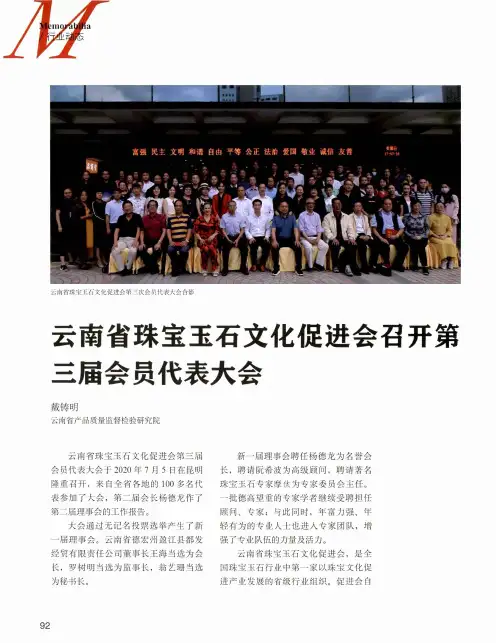云南省珠宝玉石文化促进会召开第三届会员代表大会