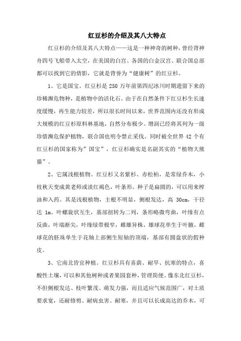 红豆杉的介绍及其八大特点