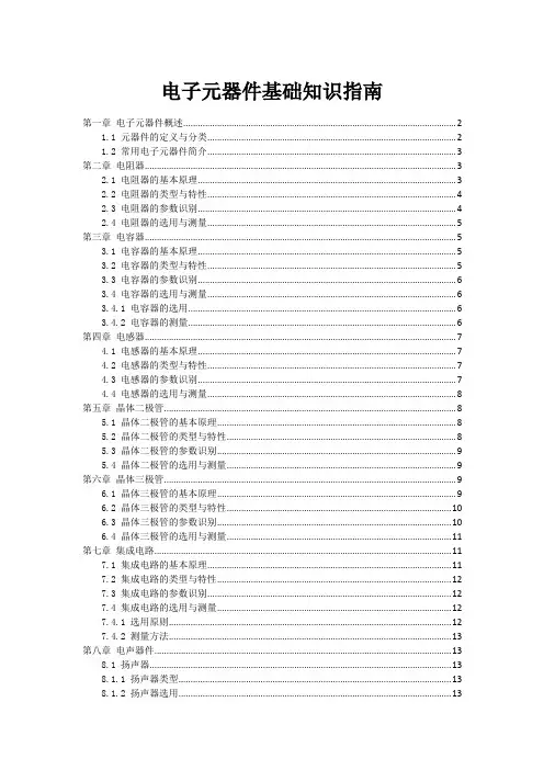 电子元器件基础知识指南