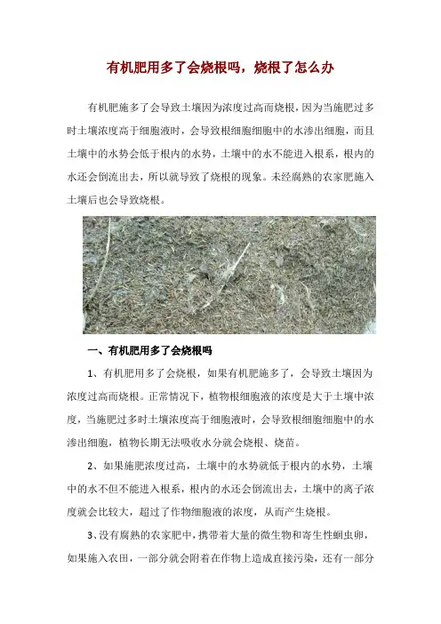 有机肥用多了会烧根吗,烧根了怎么办