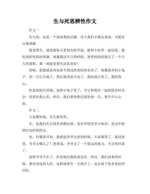 生与死思辨性作文