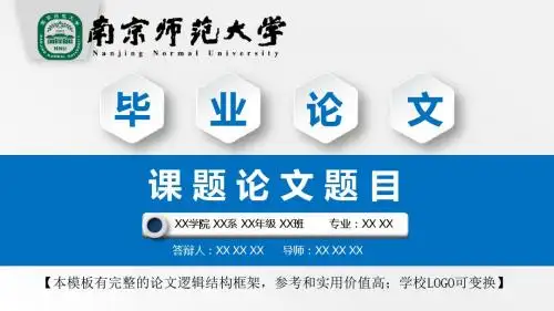 南京师范大学 学术报告毕业论文答辩开题报告精美框架式PPT模板