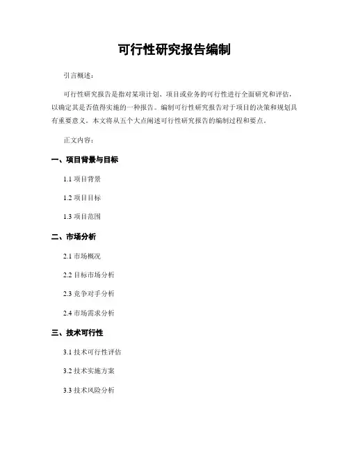 可行性研究报告编制
