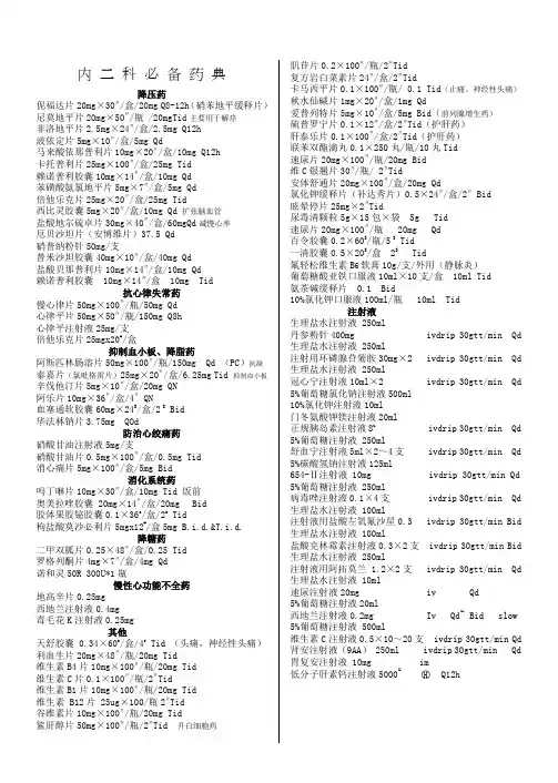 心内科药物