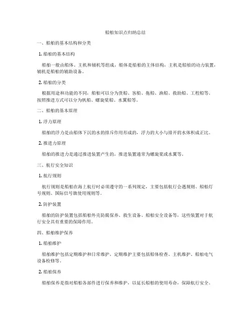 船舶知识点归纳总结
