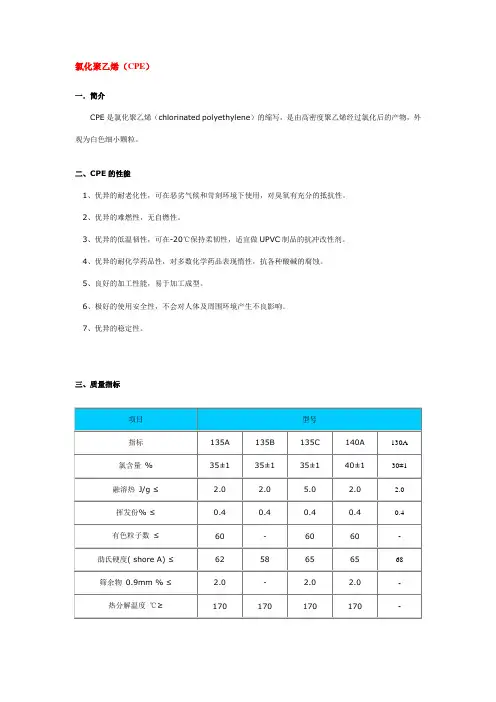 氯化聚乙烯(CPE)