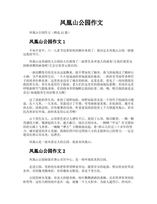 凤凰山公园作文