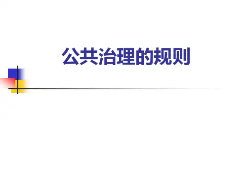 公共管理学：公共治理的规则