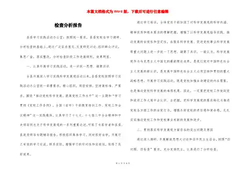 检查分析报告