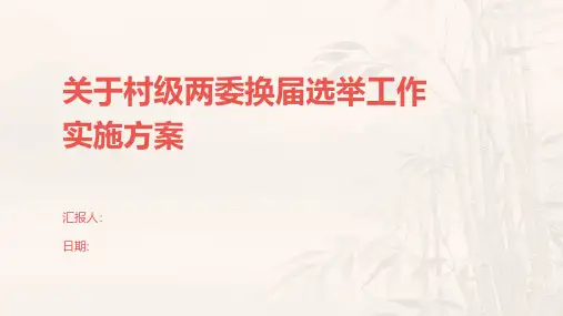 关于村级两委换届选举工作实施方案