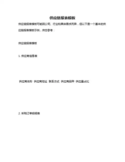 供应链报表模板
