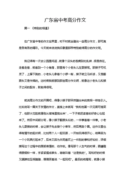 广东省中考高分作文