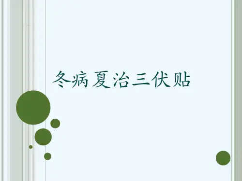 冬病夏治三伏贴[可修改版ppt]
