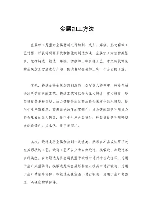 金属加工方法
