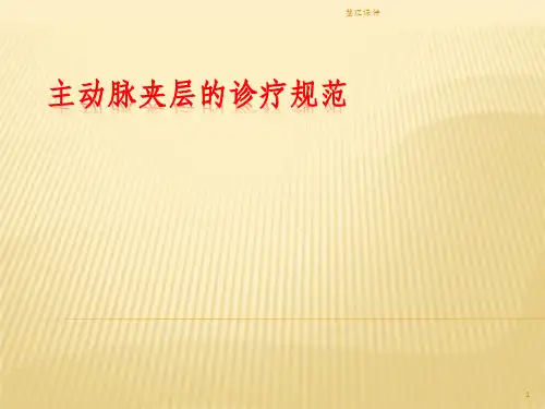 主动脉夹层的诊疗规范