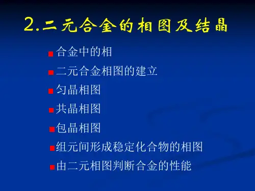 2.二元合金的相图及结晶分析