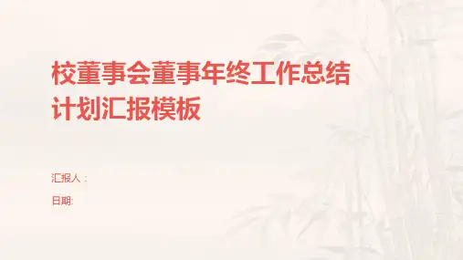 校董事会董事年终工作总结计划汇报模板