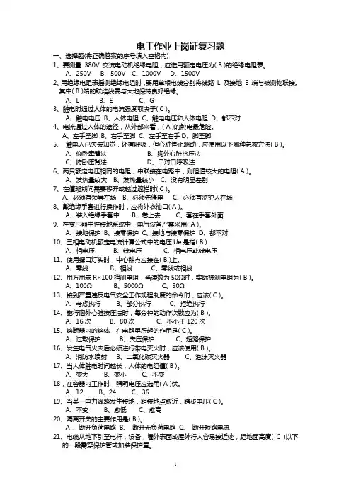 电工上岗证理论复习题(1)