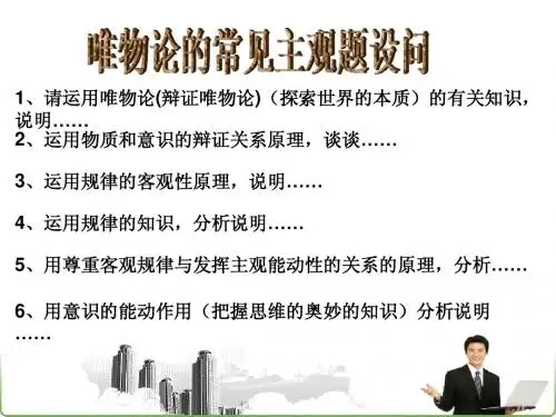 哲学主观题经典(唯物论)2015