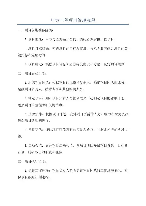 甲方工程项目管理流程
