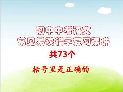初中中考语文常见错别字复习课件共73个