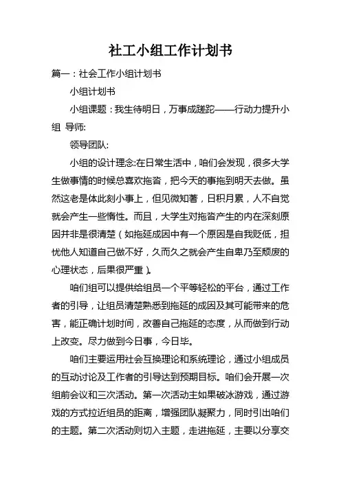 社工小组工作计划书doc