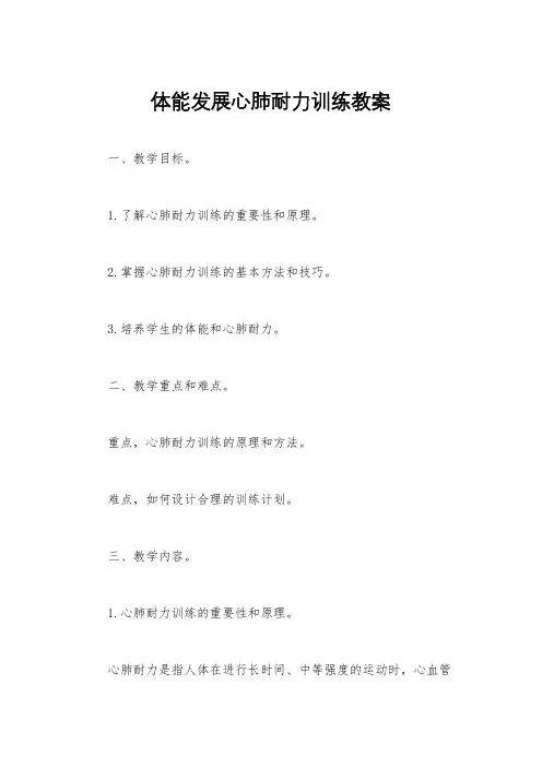 体能发展心肺耐力训练教案