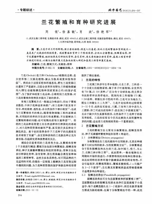 兰花繁殖和育种研究进展