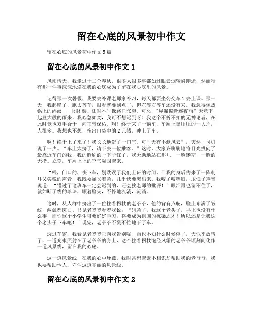 留在心底的风景初中作文