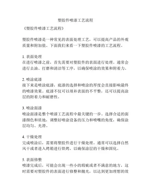 塑胶件喷漆工艺流程
