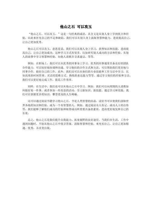 他山之石 可以攻玉