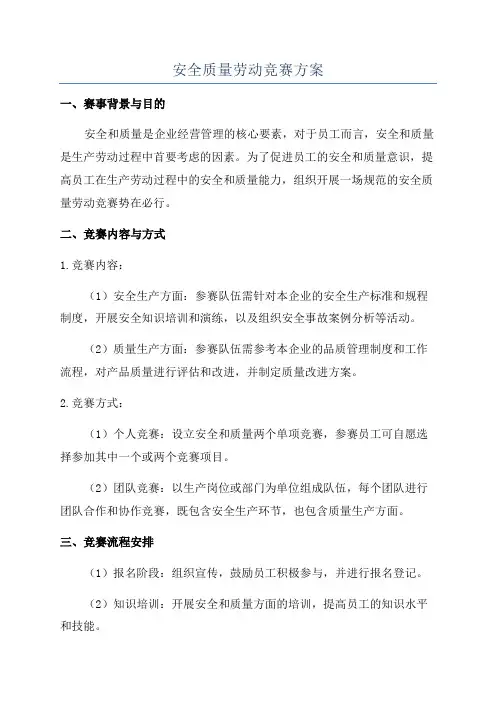 安全质量劳动竞赛方案