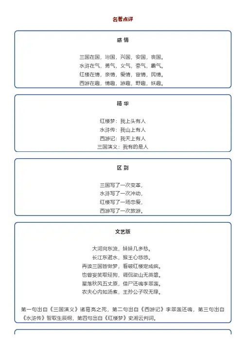 四大名著神点评+值得背下来的金句,条条都是作文提分好素材!