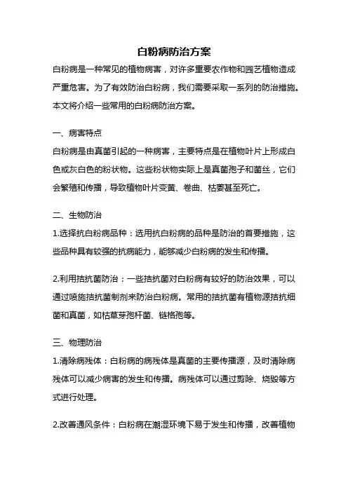 白粉病防治方案