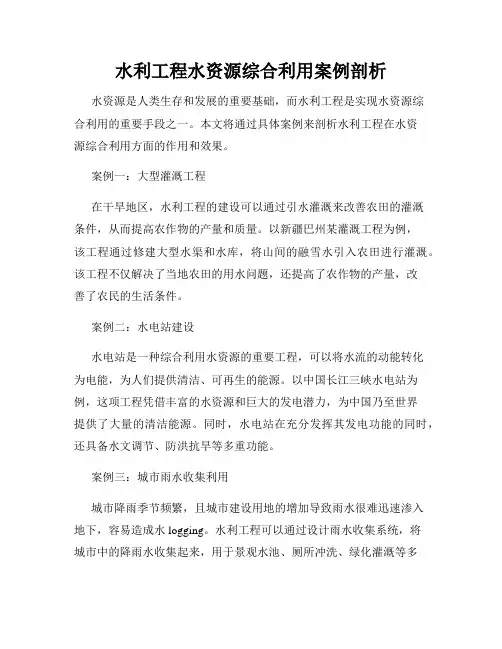 水利工程水资源综合利用案例剖析