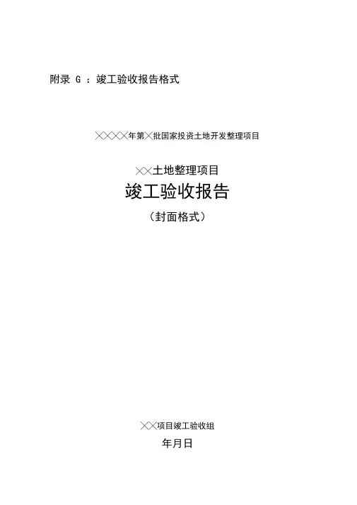 土地整理项目竣工验收报告