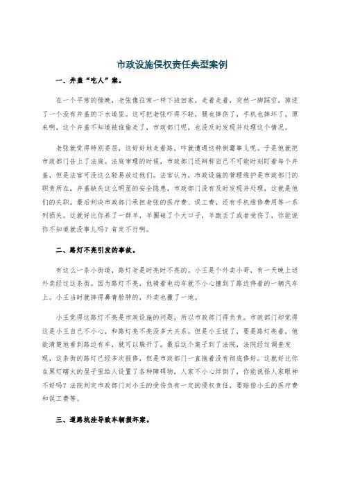 市政设施侵权责任典型案例