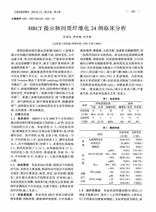 HRCT提示肺间质纤维化24例临床分析