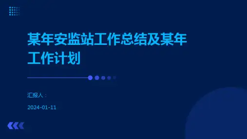 某年安监站工作总结及某年工作计划