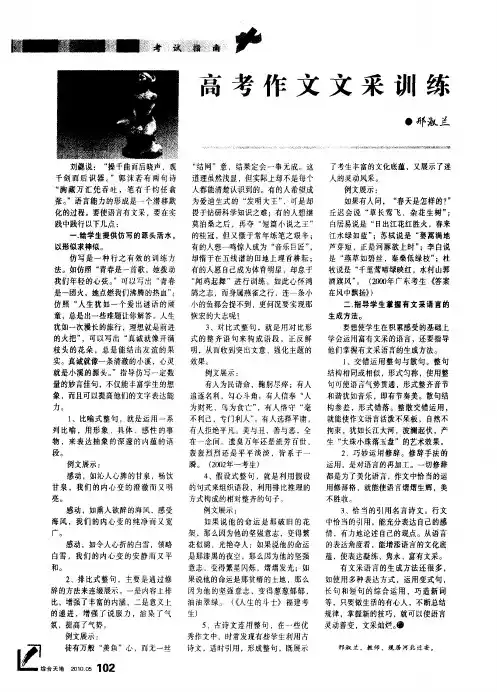高考作文文采训练