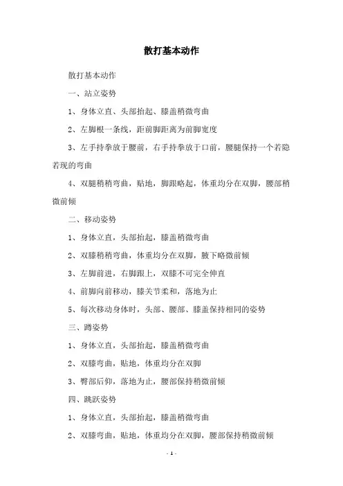 散打基本动作