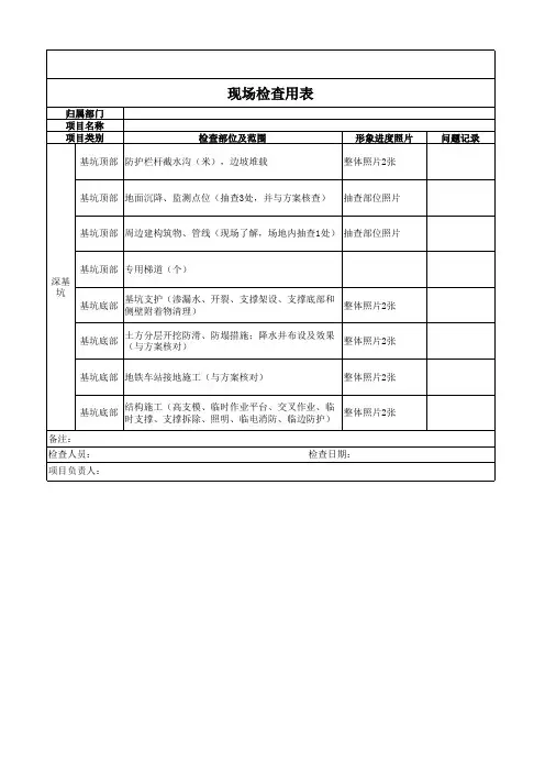 《危大工程安全生产大检查用表(基坑)》